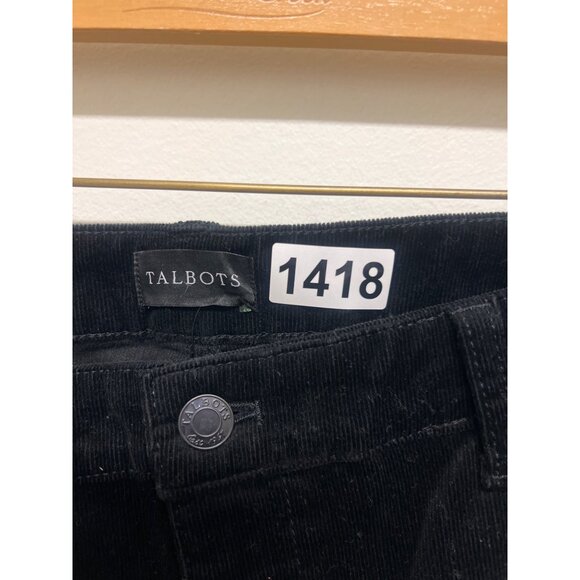 NWT Talbots Womens 16 Long Black Corduroy Straight Leg Pants - Picture 6 of 7